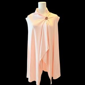 Bobeau‎ Women Open Front Cardigan Size 2XL Pink Relaxed Lagonlook Yoga Wrap